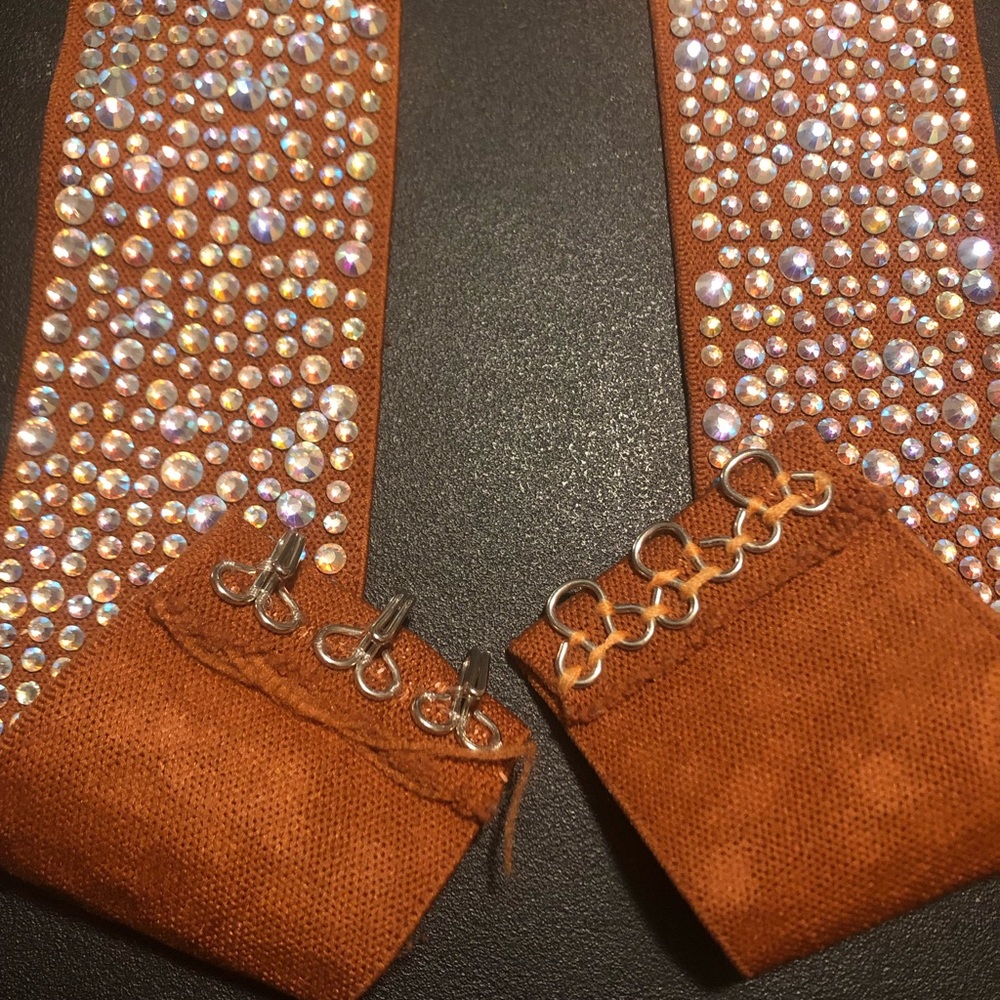 GFranco Gold and Rhinestone Elasticated Dance Belt & or neck collar
